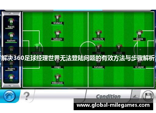 解决360足球经理世界无法登陆问题的有效方法与步骤解析